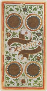 The Four of Coins, Facsimile of a Tarot Card from the 